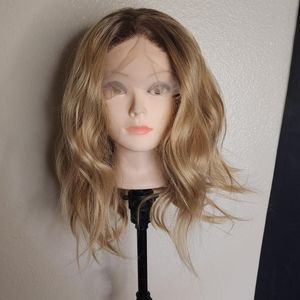 Synthetic lace front brown blonde Cosplay anime wig